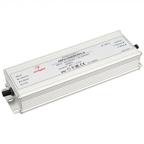 Блок питания ARPV-LG48250-PFC-A (48V, 5.21A, 250W) (ARL, IP67 Металл, 5 лет) - 030021 Arlight