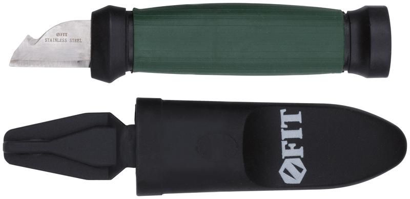 Нож электрика нерж.сталь 2-х сторонняя заточка лезвие 33мм FIT 10642 РОС