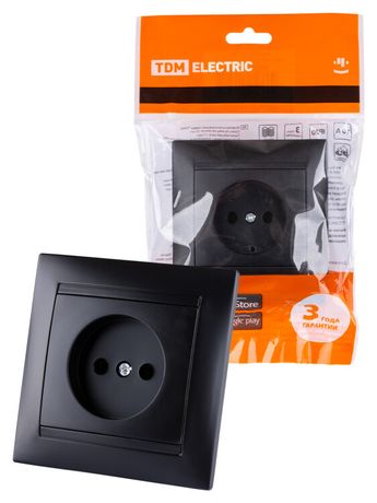 Розетка 2П 10А 250В графит "Лама" | SQ1815-0622 TDM