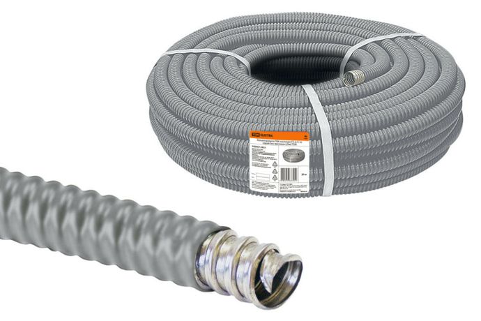 Металлорукав в ПВХ-изоляции Р3-Ц-П 32 серый без протяжки (20м) | SQ0407-0432 TDM
