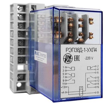Реле промежуточное РЭП-38Д-1 110В DC 3/3 задн. присоед. ВНИИР A8120-77972045