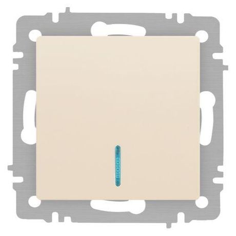 Выключатель одноклавишный, в рамку (скрытого монтажа) с подсветкой слоновая кость 10А 250В винтовые зажимы Intro Accent 6-102-02 - Б0063428 ЭРА
