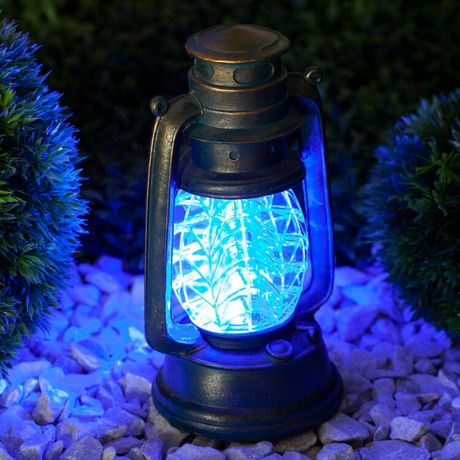 Светильник садовый SL-RSN23-LANT-BU 21.3см на солнечной батарее полистоун пластик син. ЭРА Б0032584