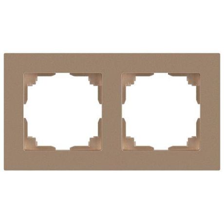 Рамка для розеток и выключателей Intro Accent 6-502-04 на 2 поста, СУ, шампань | Б0063758 ЭРА