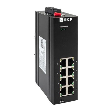 Промышленный управляемый коммутатор уровня L2 ML2-8GT, 8 портов 10/100/1000Base-T(X) RJ45, монтаж на динрейку TSX |TSX-ML2-8GT|EKF