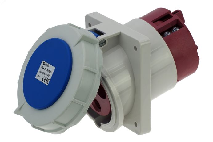 Розетка встраиваемая наклонная 125A/230V/1P+N+E/IP67, фланец 110x114 - 00-00032522 AlpenBox CA3575