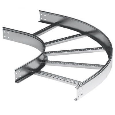 Угол горизонтальный 90 градусов 80x600 R-600, лонжерон 1,5 мм, горячеоцинкованный, в комплекте с крепежными элементами и соединительными пластинами, необходимыми для монтажа - LIC8660KHDZ ДКС