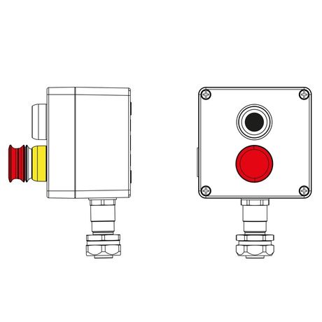 Взрывозащищенный пост управления из алюминия CPE-A-12-(1xP1B(11)-1xP6E(11))-1xKAEPM2MHK-20(C)1Ex d e IIC Т5 Gb / Ex tb IIIC T95°C Db IP66 - 2201.121.22.120N ДКС