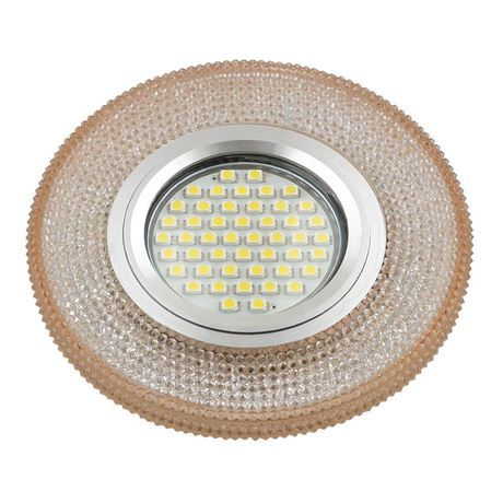 Светильник декор.встр Luciole DLS-L142 GU5.3 GLASSY/LIGHT TEA доп.LED подсветка 3Вт, стекл,зерк./светло-коричневый. | UL-00003881 Fametto