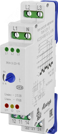 Реле контроля напряжения РКН-3-20-15 АС230В/AC400ВУХЛ4 - 4640016934034 Меандр