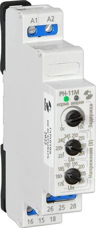 Реле контроля напряжения РН-11М 24В 50Гц контроль однофазной сети по верхнему и нижнему порогам срабатывание с выдержкой времени 0.1-10с ток контактов исполн. 8А 2п УХЛ4 Автоматика A8223-80108806