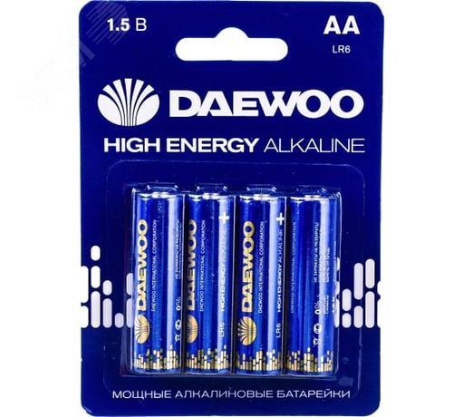Элемент питания LR 6 (AA) DAEWOO Energy Alkaline блистер, 4 шт. - 4895205029781 Jazzway