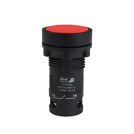 Кнопка с фиксацией OptiSignal Compact D22 C7-PH-411 красная 1НО+1НЗ XB7NH45 | 362081 КЭАЗ 362075
