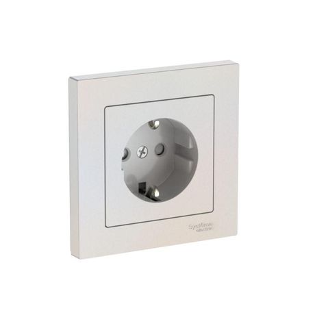 Розетка AtlasDesign 16А с заземл. защ. шторки быстрозажим. клем. в сборе жемчуж. SE ATN000444S APC