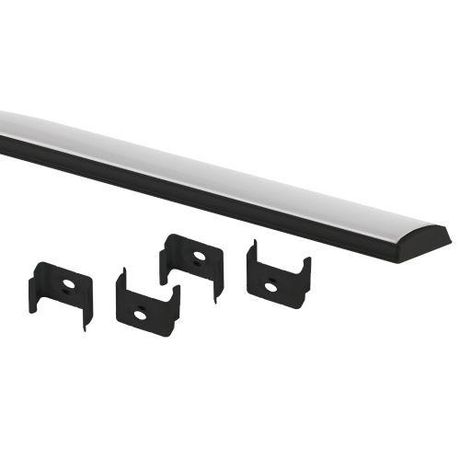 Комплект с гибким накладным анодированным профилем 1506GB 15х6,4мм, 2м, черный CAB292 | Б0062767 ЭРА