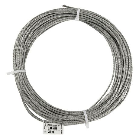 Трос для растяжки 3.0мм DIN 3055 стальной (уп.30м) Tech-Krep/Zitar 127846