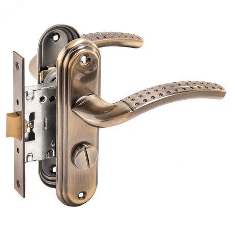 Защелка БУЛАТ ЗЩ1-Д01.01 (Л) АЛЬФА бронза ЛЕВАЯ ВНУТР/ПРАВАЯ НАРУЖНЯЯ с фиксацией - 13955 ПТК