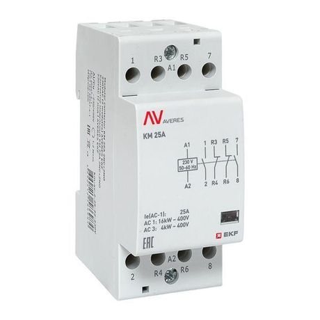 Контактор модульный КМ 25А 2NC+2NO 230VAC (2 мод.) AVERES | km-av-2-25-22-230V EKF