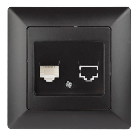 Розетка телефонная RJ11, СУ, Solo, антрацит 4-302-05 Intro ЭРА - Б0043379