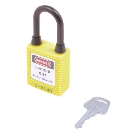 Замок безопасности навесной нейлоновая дужка BD-G12DP Yellow - 11054 ПТК