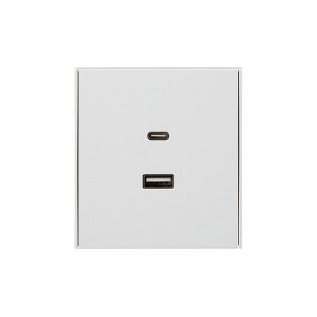 Розетка 2-м СП STRONG 16А IP20 USB-A + Type-C 3А с функцией быстрой зарядки жемчуж. Kranz KR-78-0734-4 Kranz арт. KR-78-0734-4