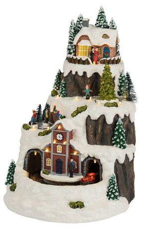 Новогодняя декоративная композиция Рождество, музыка, теплый белый свет, 3*АА, 25*23*34 см EFIS-S07 - Б0060485 ЭРА