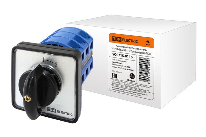 Кулачковый переключатель КПУ11-25/206 (1-2 3р (возврат)) | SQ0715-0116 TDM