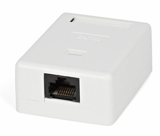 Розетка компьютерная 1-м ОП SB1-1-8P8C-C5e-SH-WH RJ45 (8P8C) кат.5E экранир. Dual IDC Hyperline 430229