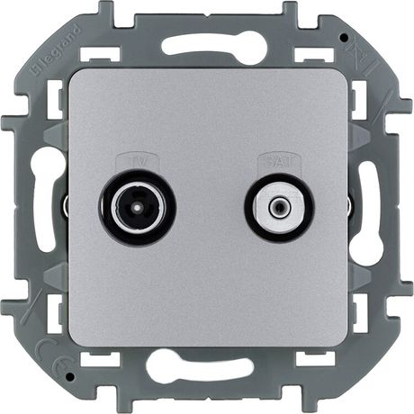 Розетка телевизионная TV/SAT Inspiria с топологией "звезда" механизм алюм. IEK 673882 Legrand