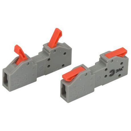 Клемма проходная разъёмная 222-2411R с рычагами 1 полюс 0.08-2.5/4 мм2 NO-225-402 (упаковка 20 шт.) - Б0067946 ЭРА