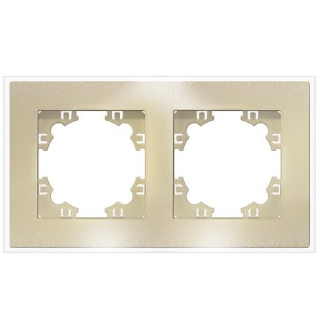 Афина рамка стеклянная двухместная универсальная, золото (еврослот) - 2291 Союз