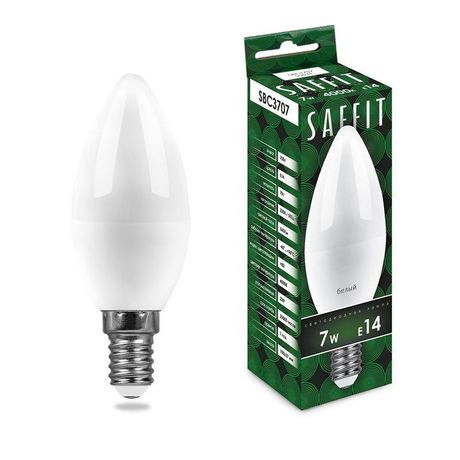 Лампа светодиодная LED 7вт E14 дневной матовая свеча - SBC3707 FERON 55169