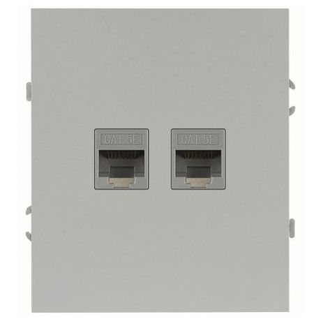 Розетка информационная 2-м RJ45 СП 16А IP20 250В Arktik алюм. MC Б0070486 MC арт. Б0070486