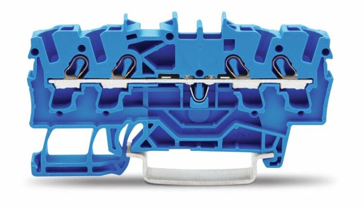 Клемма проходная 4-проводн. (0.25-2.5мм) пригодный для Ex e применения во взрывоопасных условиях по I WAGO 2002-1404