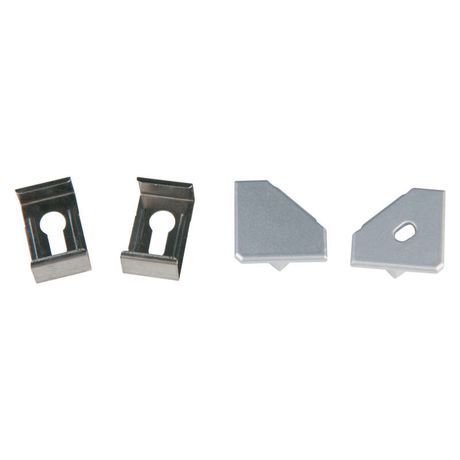 Набор аксессуаров UFE-N04 SILVER A POLYBAG для алюм. профиля крепеж. скобы 4шт сталь заглушки пластик серебр. Uniel UL-00000624