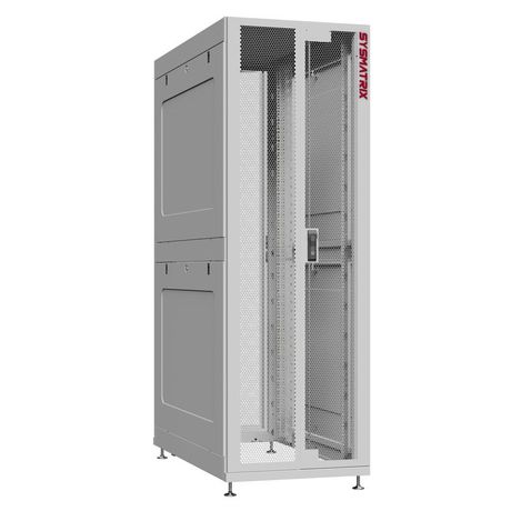 Шкаф серверный 45U 600х1070 передняя дверь: двустворчатая перфорированная IP20. задняя одностворчатая боковые панели: глухой металл. цвет: серый RAL7035 - NS 6145.7431 SYSMATRIX