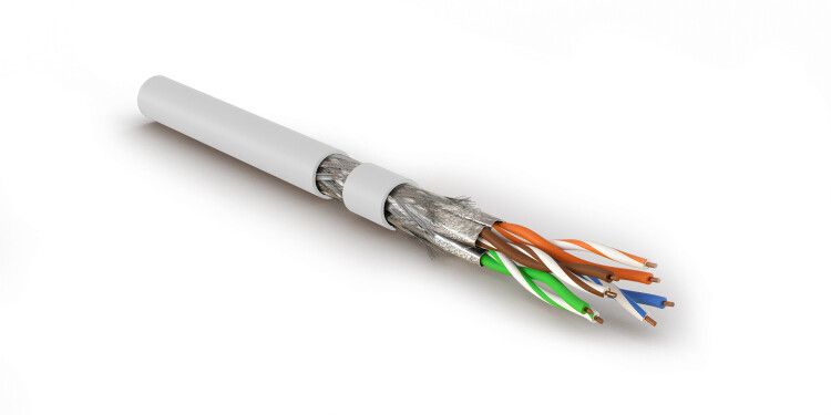 Кабель витая пара экранир. S/FTP кат.8.1 (класс I) 4 пары 23 AWG 2000МГц ОЖ solid LSZH (нг(А)-HF)-40град.C-+80град.C SFTP4-C8.1-S23-IN-LSZH-WH-500 бел. (уп.500м) Hyperline 445173