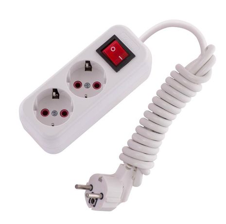 Удлинитель с заземлением 2 входа метра выключателем - 720-0202-202 LEZARD