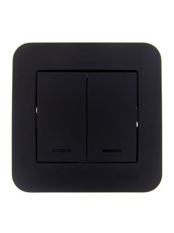 Выключатель 2-кл. 1п СП ASTI 10А IP20 с подсветкой в сборе черн. бархат LEZARD 7081-4242-112