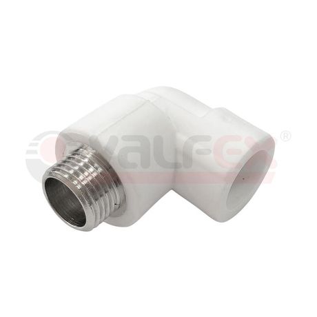 Угольник комбинированный 20x1/2' НР переходной, полипропиленовый PPR, белый - 10126020-PRO VALFEX