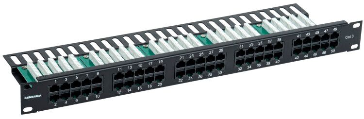 Патч-панель телеф. 1U кат. 3 RJ45 50 порт. (Krone) GENERICA | PP50-1UC03U-K05-G ITK IEK
