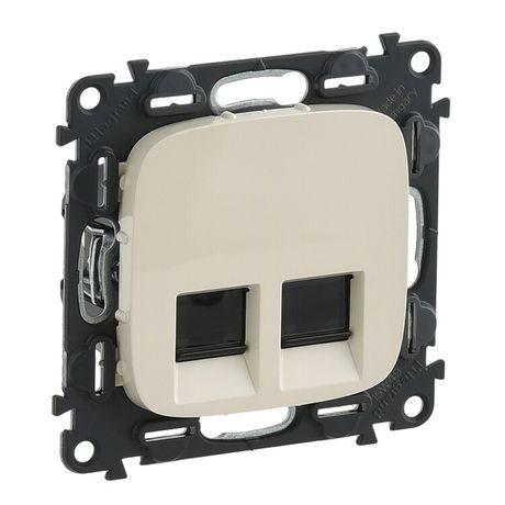 Розетка компьютерная 2-м Valena Allure RJ45 кат.6 UTP с лицев. панелью механизм сл. кость Leg 753843 Legrand