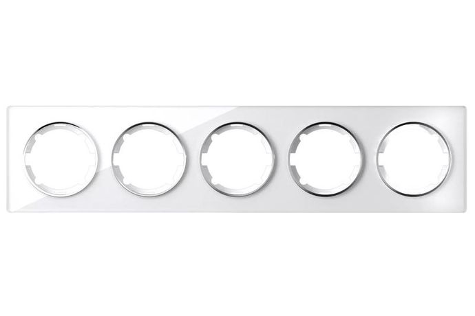 Рамка 5-м Garda горизонт. стеклянная бел. 2E52501300 OneKeyElectro 2234928 ССТ