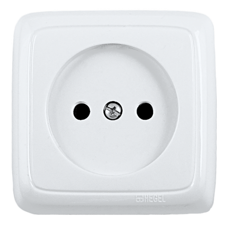 Розетка наружная со шторками с изоляционной пластиной белая - РА16-104 HEGEL