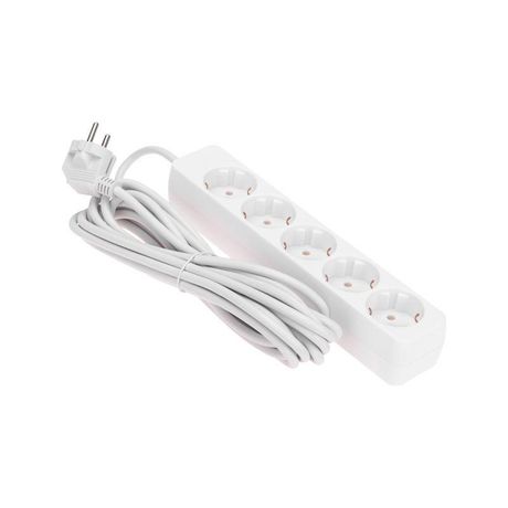 Удлинитель 5 гнезд, 5м, 3х0,75мм², с/з, белый | 13-4213 PROconnect MEET