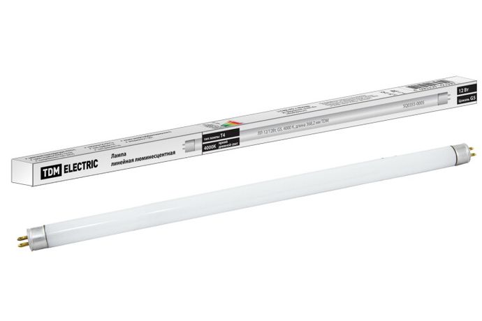 Лампа линейная люминесцентная ЛЛ 12Вт Т4 G5 840 ЛЛ-12 | SQ0355-0005 TDM