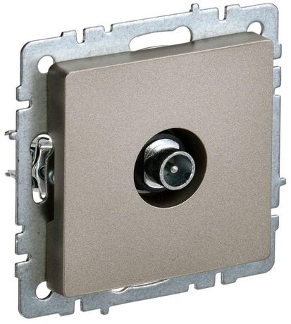 Розетка телевизионная проходная TV СП Brite РТВ10-0-БрШ механизм шампань IEK BR-A10-P-K37