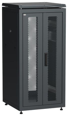 Шкаф напольный сетевой 19' LINEA N 24U 600х600мм передняя распашная перфорированная дверь задняя черный - LN05-24U66-2PP IEK