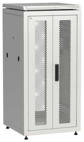 Шкаф напольный сетевой 19' LINEA N 24U 600х600мм передняя распашная перфорированная дверь задняя серый - LN35-24U66-2PP IEK