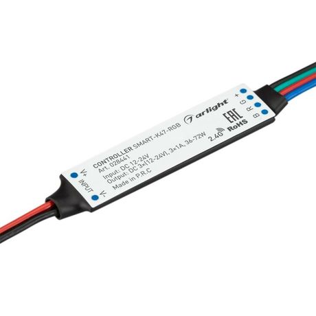 Контроллер SMART-K47-RGB (12-24V, 3x1A, 2.4G) (ARL, IP20 Пластик, 5 лет) - 028441 Arlight